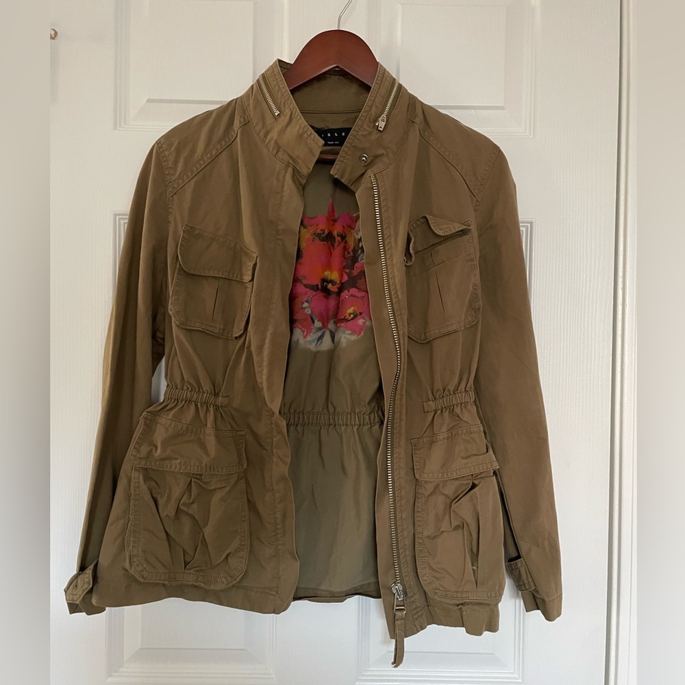 Sisley zip up utility jacket - size s